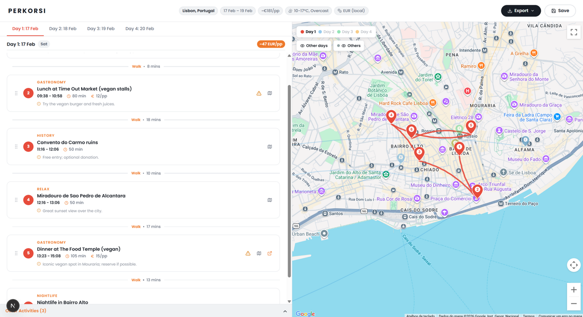 Perkorsi app preview